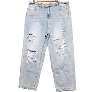 Eloquii Denim Jeans Size 20 Womens High Rise Straight Leg Grunge Skater Stretch